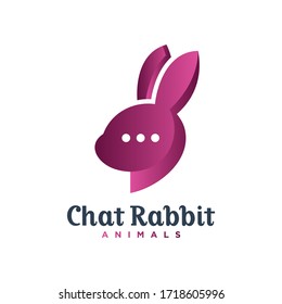 Rabbit head chat logo design