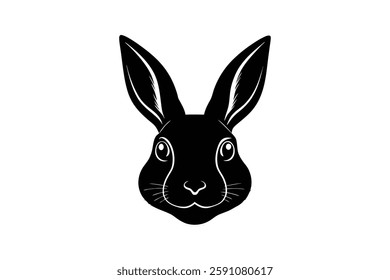 rabbit head clipart vector illustration
