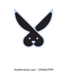 Rabbit head conceptual vector icon