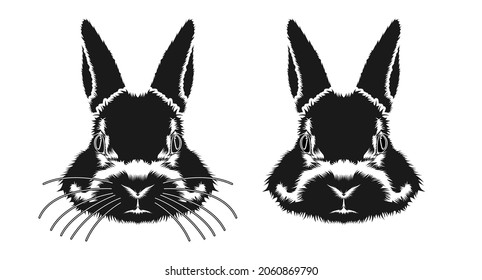 Rabbit Head Face Sketch Vector Design Inspiration