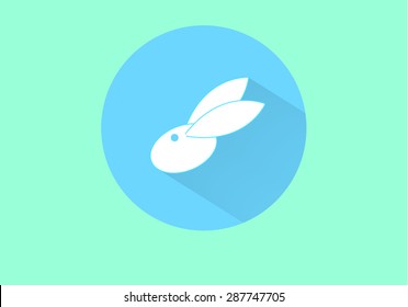rabbit head flat icon, simple flat icon