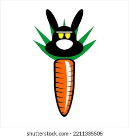 rabbit head with his favorite carrot