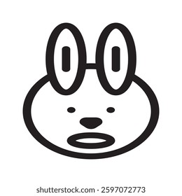 Rabbit head icon with a cute and minimal design, symbolizing agility, nature, and playfulness. Ideal for animal, wildlife, and character themes.