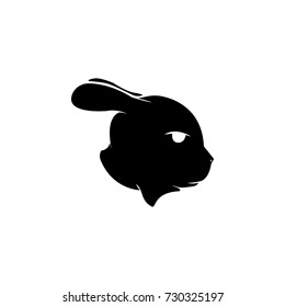 rabbit head icon on white background