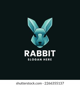 Rabbit Head Illustration with Gradient Color