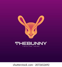 Ilustración de cabeza de conejo logotipo de gradiente moderno