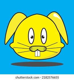 Rabbit head illustration with a simple background