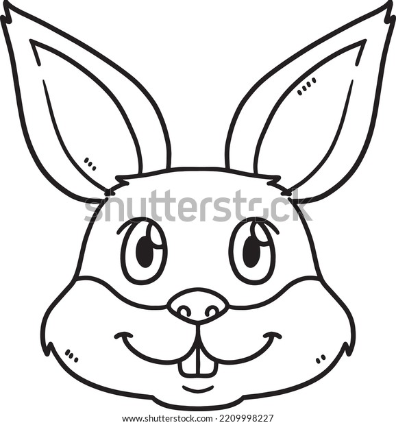 Rabbit Head Isolated Coloring Page Kids Stock Vector (Royalty Free ...