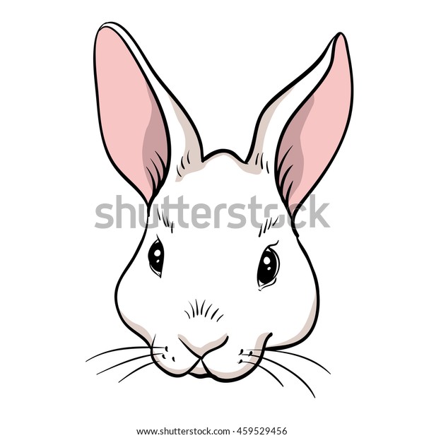 Rabbit Head Isolated Rabbits Cartoon Style Stock Vector (Royalty Free ...