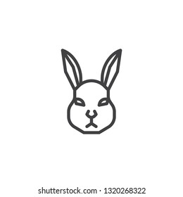 Rabbit head line icon. linear style sign for mobile concept and web design.  