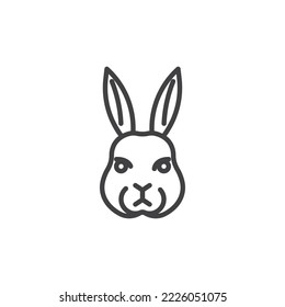 Rabbit head line icon. linear style sign for mobile concept and web design. Hare animal outline vector icon. Symbol, logo illustration. Vector graphics