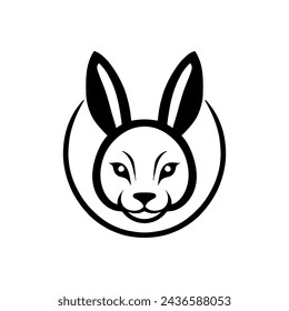 Rabbit head logo design vector template