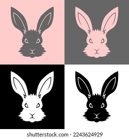 Rabbit Head Logo. Hare Brand Identity. Bunny Company Logo