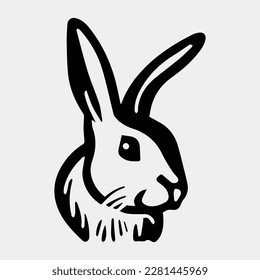 Rabbit head logo icon symbol head vector