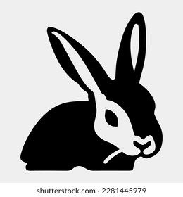 Rabbit head logo icon symbol head vector