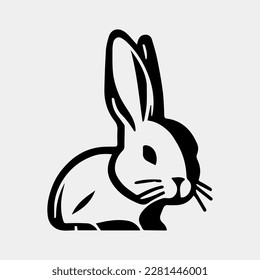 Rabbit head logo icon symbol head vector
