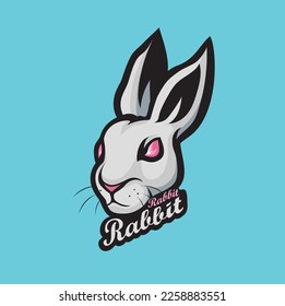 rabbit head logo with the inscription below rabbit rabbit