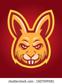 Rabbit Head Logo Mascot Vector