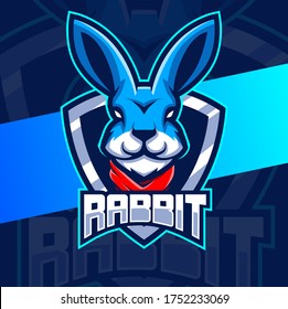 rabbit head mascot esport logo design