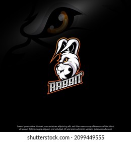 Rabbit head mascot logo design good use for symbol identity emblem badge and more