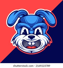 Rabbit Head Mascot Logo Template
