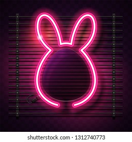 Rabbit head neon banner.