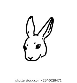 rabbit head outline vector illustration