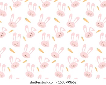rabbit head shape with various cute ears for background patterns