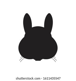 Rabbit head silhouette vector symbol bunny