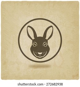 rabbit head symbol old background. vector illustration - eps 10