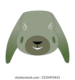 rabbit head vector colored illustration