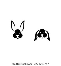 rabbit head vector illustration for icon,symbol or logo. rabbit template logo