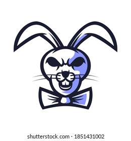 Rabbit head vector illustration. Rabbit head mascot logo sport vector