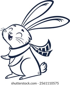 rabbit head vector illustration  mascot logo
