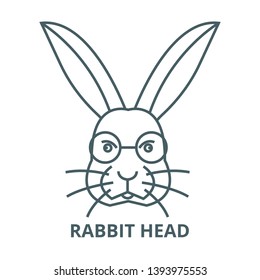Rabbit head vector line icon, linear concept, outline sign, symbol