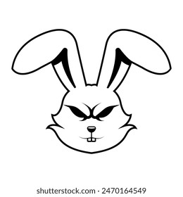 rabbit head vector logo design