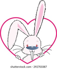 rabbit in the heart shape