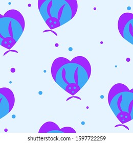 Rabbit with a heart.Trend pattern.Bright design work for your business.Vector illustration.
