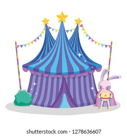 rabbit hero costume and circus big top