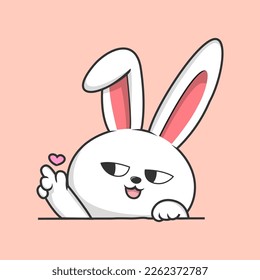 Rabbit Hiding in the Ground - Cute Bunny Hide Cartoon