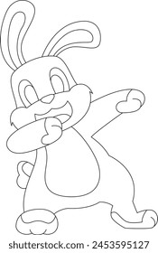 Rabbit Hip Hop Dance Dab Animal Vector Graphic Art Illustration