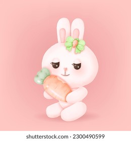 Rabbit and his favorite food carrot P3