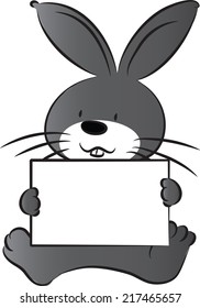rabbit holding blank paper