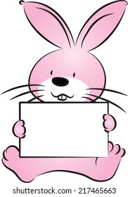 rabbit holding blank paper