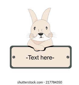 Rabbit holding blank sign
