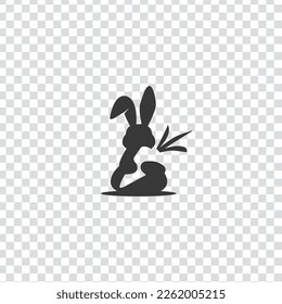 rabbit holding carrot logo free vector transparent png