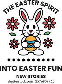 A rabbit holding an Easter egg