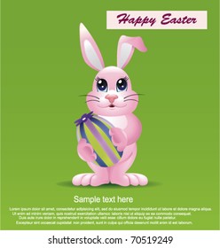Rabbit holding Easter egg