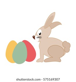 rabbit holding easter eggs design