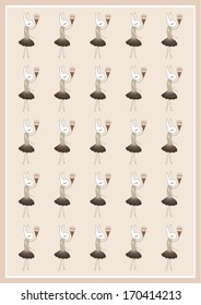 rabbit holding pizza vector/illustration /background